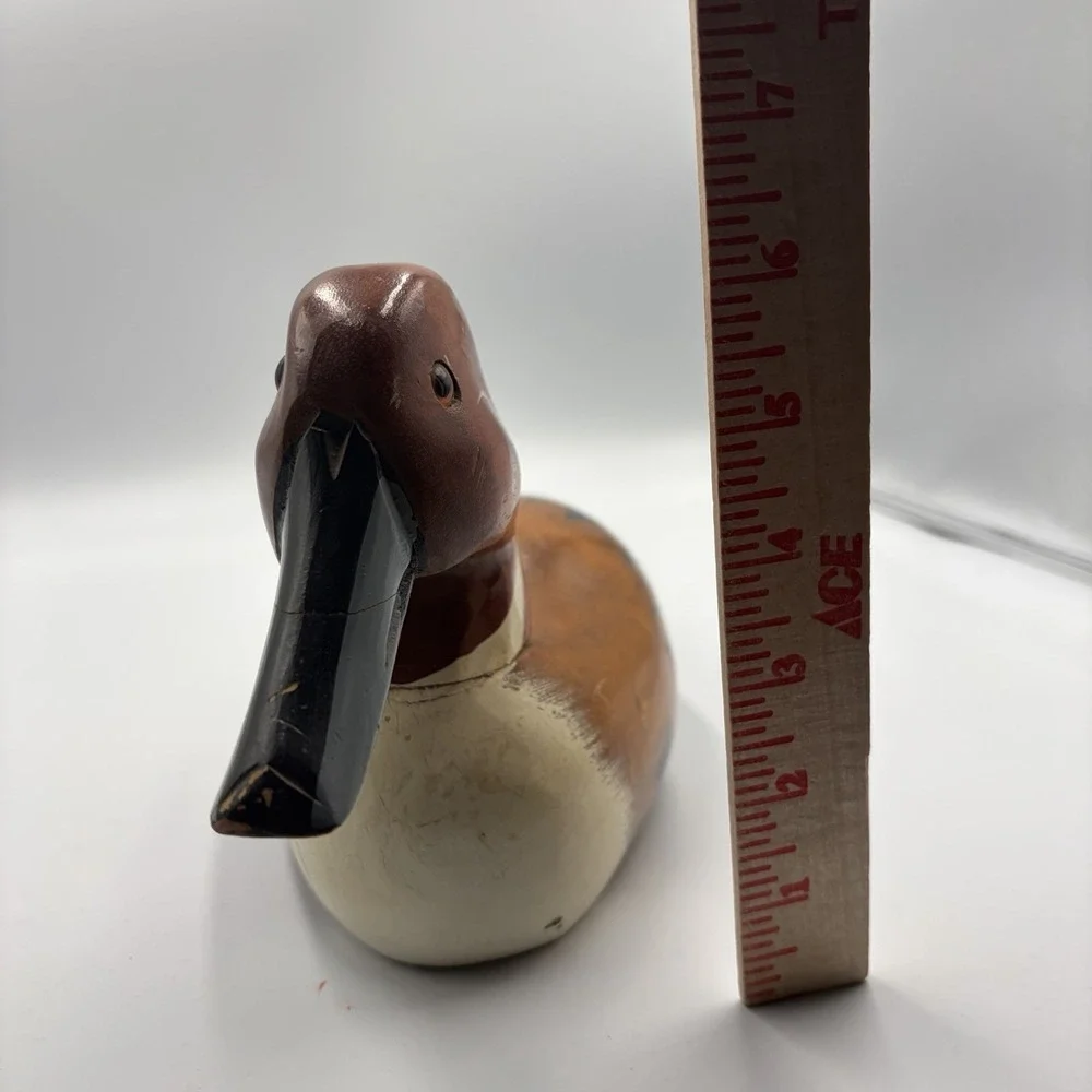 Wooden Hand Painted‎ Decoy Duck Vintage Decor Mid Century Pintail